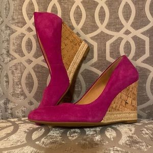 Hot pink wedges